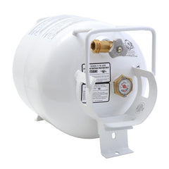 Flame King front view of horizontal propane cylinder showing compact profile and safe use