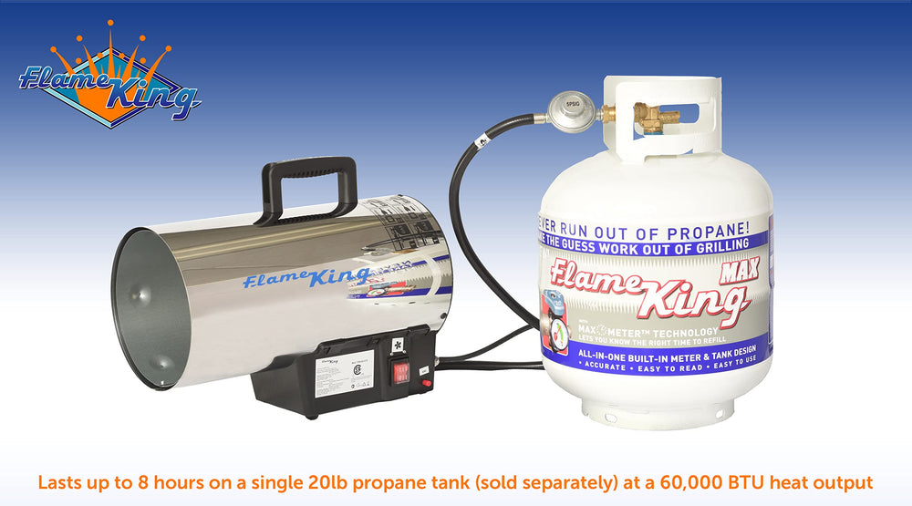 Flame King heating a patio area creating comfortable outdoor warmth