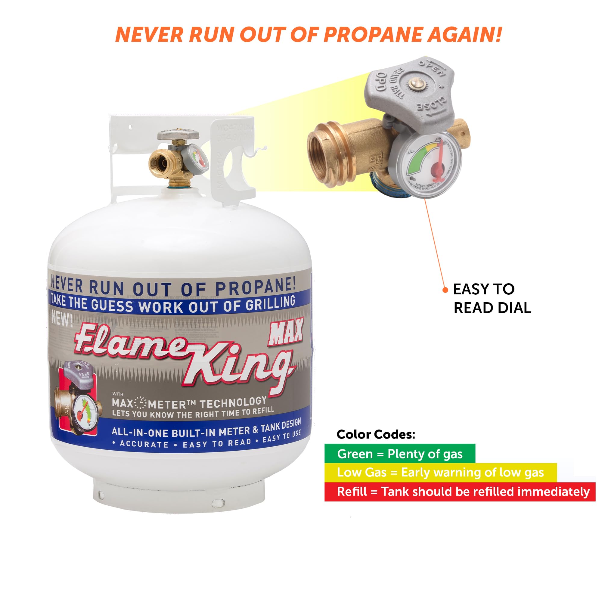 Flame King powder-coated finish detail protecting against rust and weather