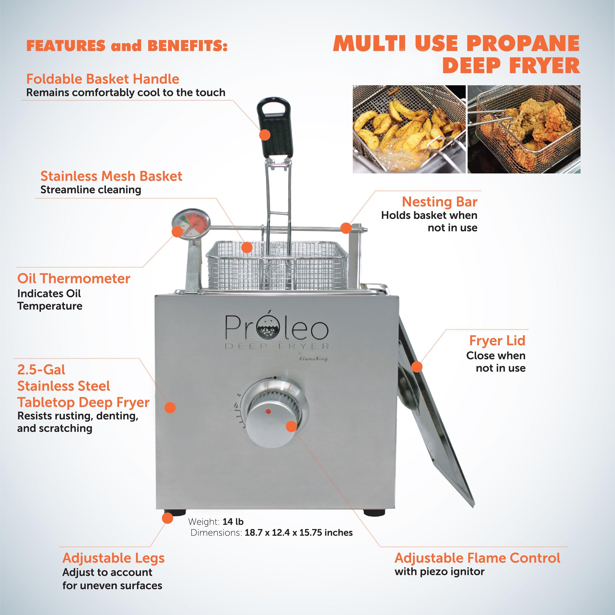 Flame King oil thermometer detail for precise temperature monitoring benefit