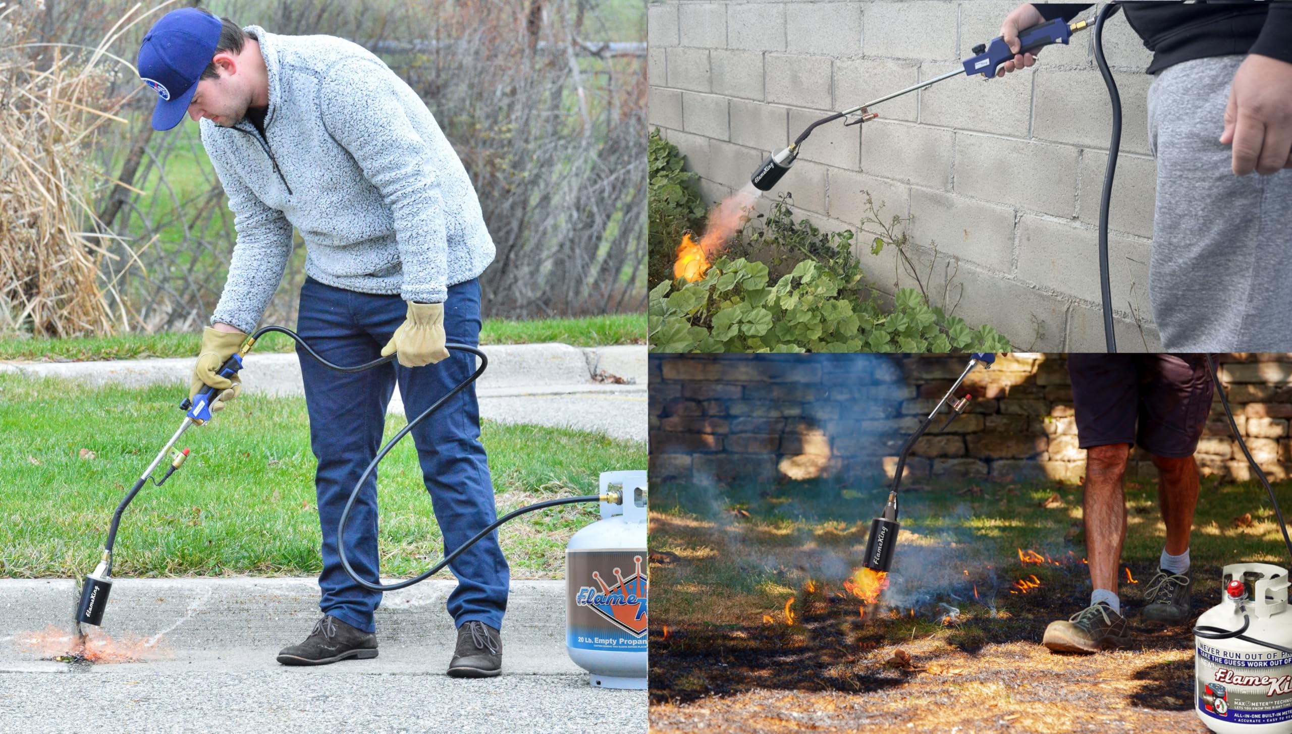 Flame King burning flame in use melting surface quickly and efficiently