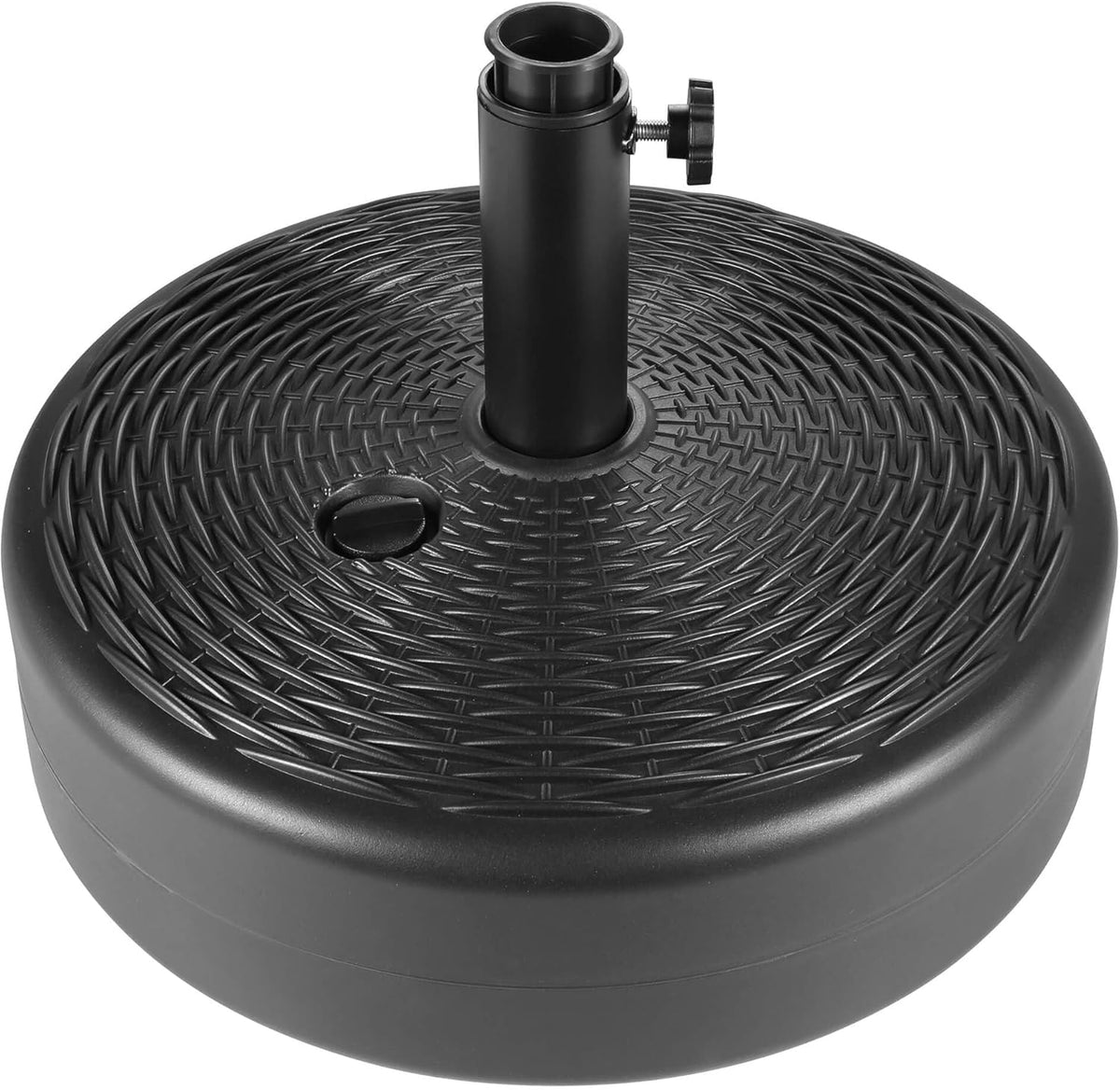 FLAME&SHADE front view of umbrella base showing universal fit and style