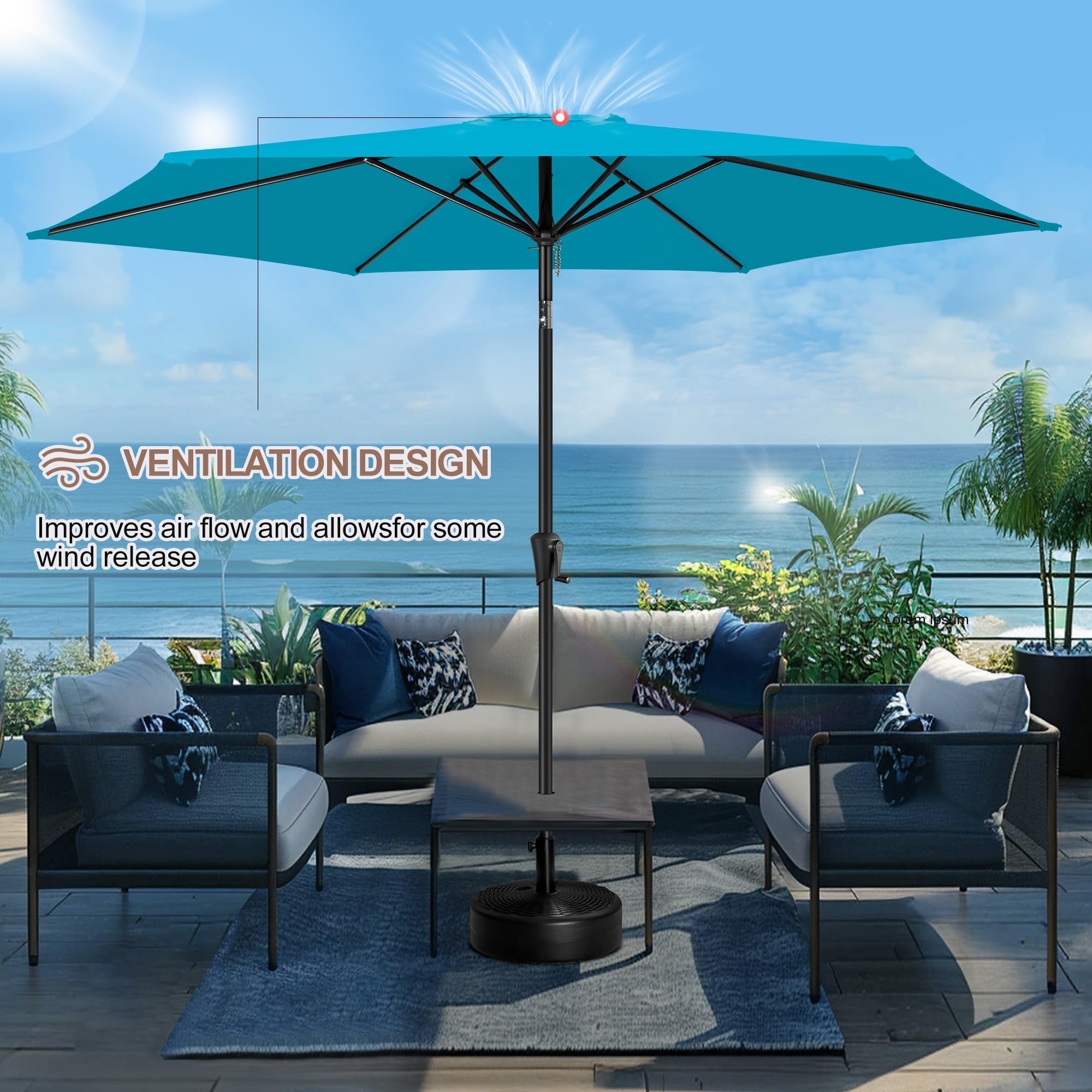 FLAME&SHADE vented-top view highlighting improved air circulation benefit