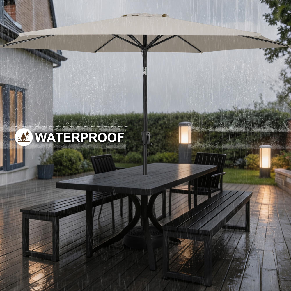 FLAME&SHADE canopy fabric close-up showing water resistance and UV protection benefit