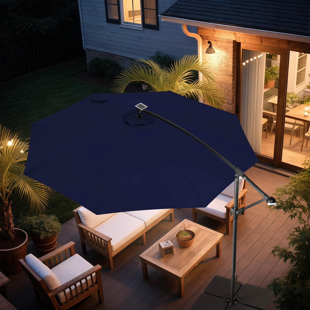 FLAME&SHADE cross base paired with weighted base showing secure installation benefit