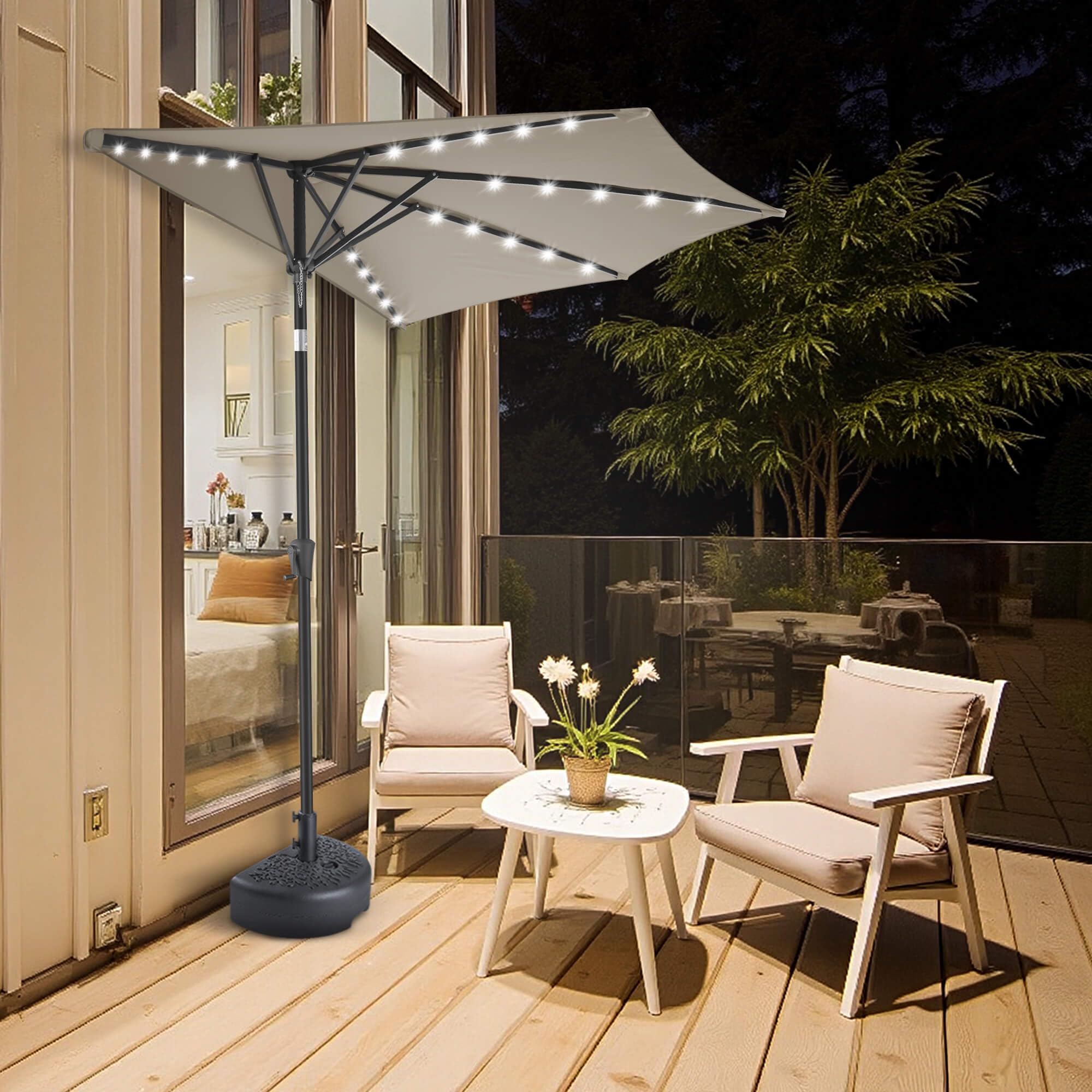 FLAME&SHADE alloy frame and five ribs offering durable wind resistance