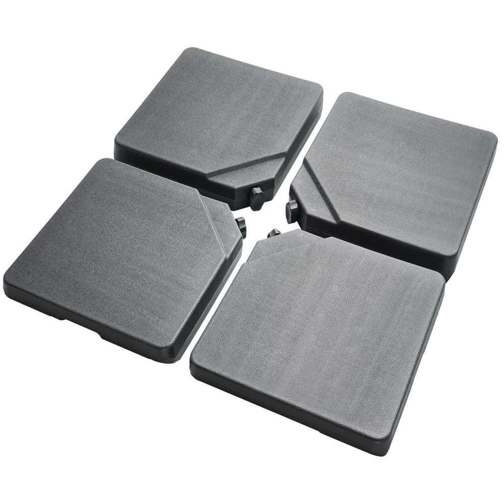 FLAME&SHADE front view of four plates showing sturdy fillable base benefit