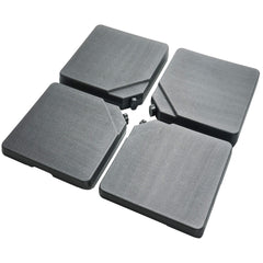 FLAME&SHADE front view of four plates showing sturdy fillable base benefit