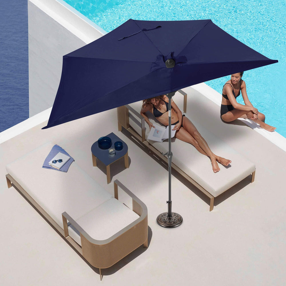FLAME&SHADE on balcony lifestyle scene creating comfortable shaded spot