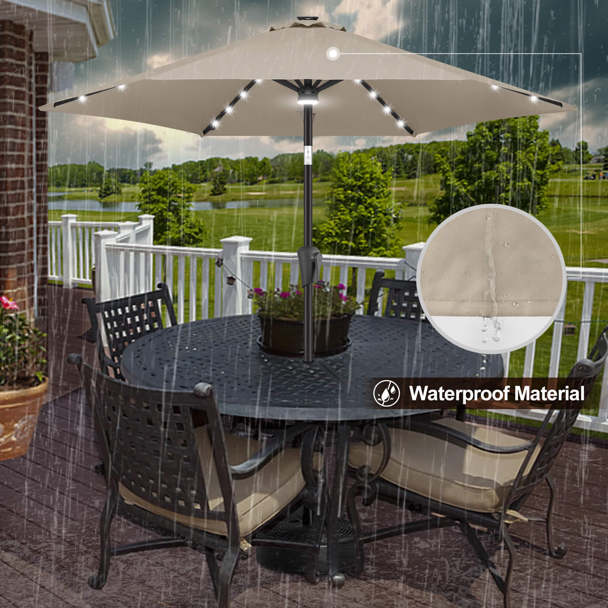 FLAME&SHADE umbrella folded with protective cover for long-term protection benefit