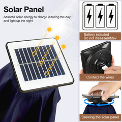 FLAME&SHADE solar panel on pole charging in daylight for cordless lighting