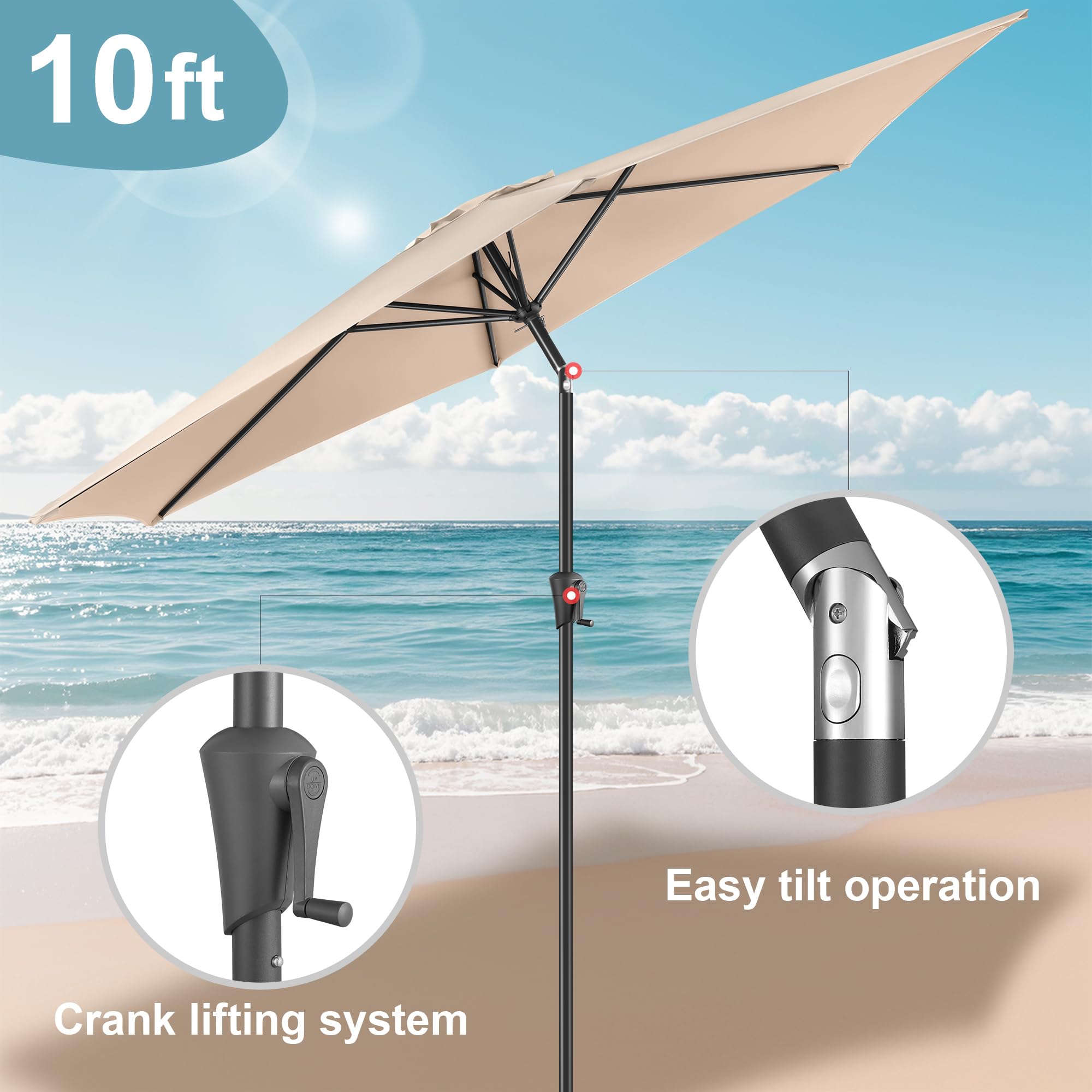 FLAME&SHADE vented canopy top close-up promoting cooler airflow