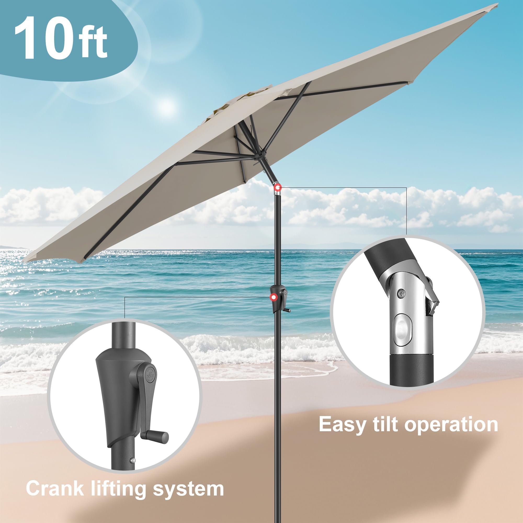 FLAME&SHADE umbrella shading a patio dining set and improving outdoor comfort