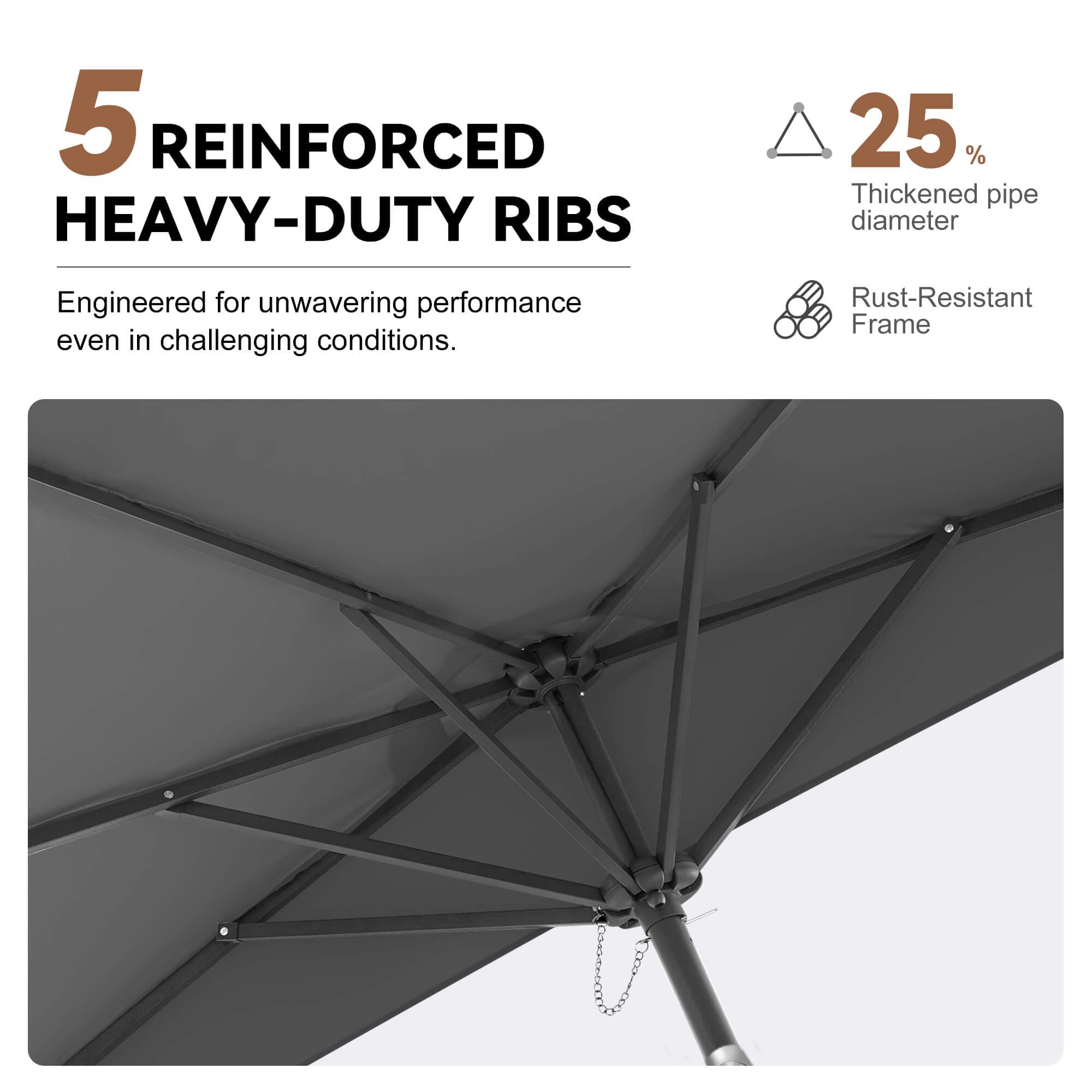 FLAME&SHADE vented canopy top improving airflow and stability