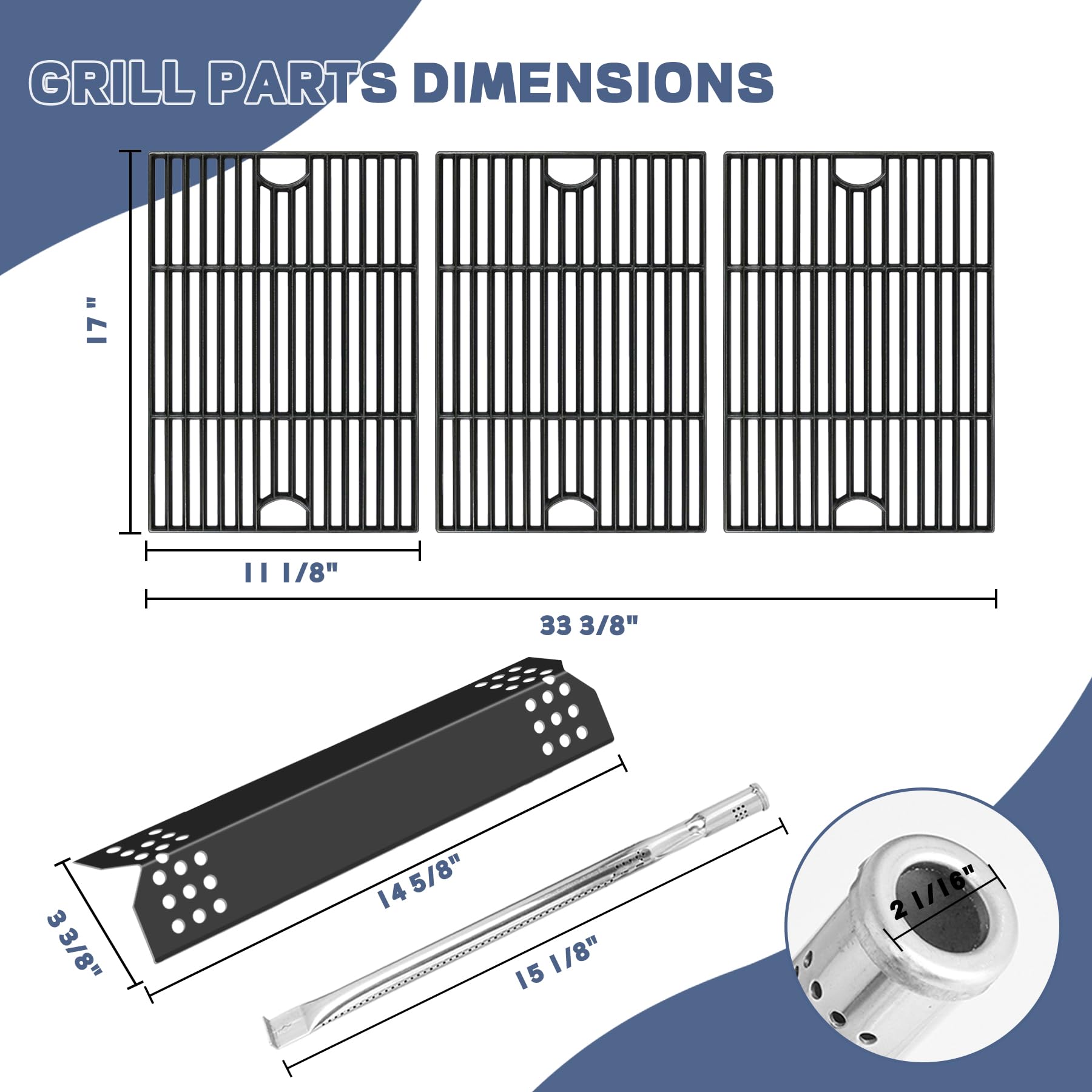 FlameDuty cast-iron grate close-up showing textured surface for improved searing