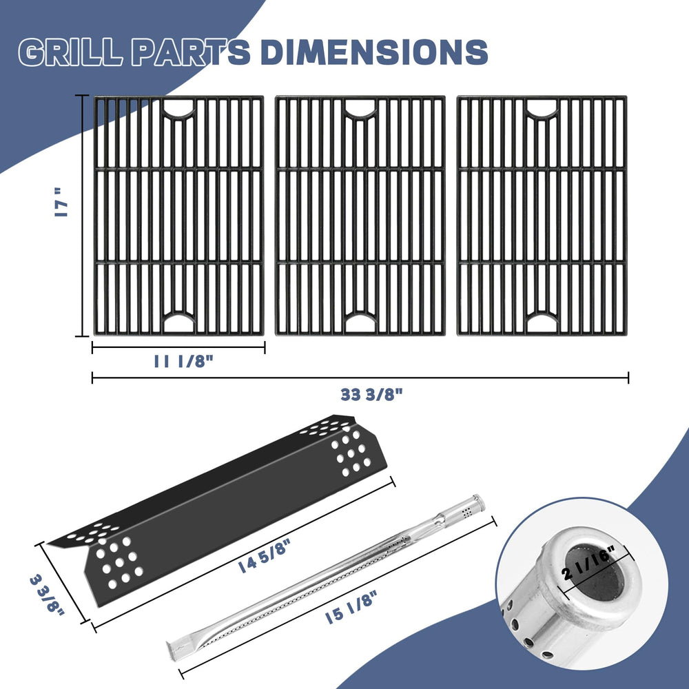 FlameDuty cast-iron grate close-up showing textured surface for improved searing