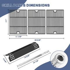 FlameDuty cast-iron grate close-up showing textured surface for improved searing