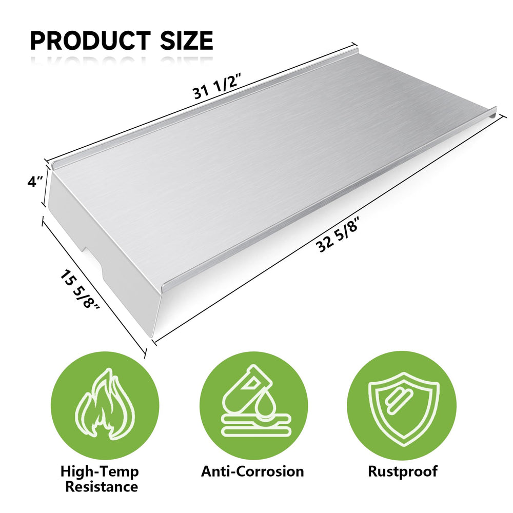 FlameDuty close-up of tray edge highlighting thick stainless steel and rust resistance