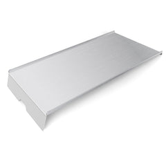 FlameDuty front view of stainless steel drip pan showing fit and durable construction