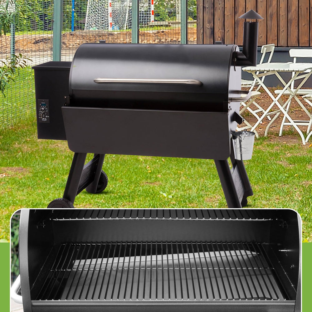 FlameDuty drip pan in backyard grill setting for reliable long cook performance
