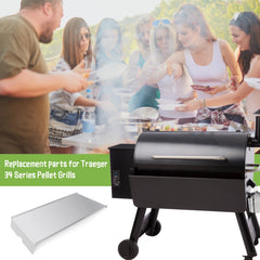 FlameDuty side profile of heat baffle demonstrating shape for even heat distribution