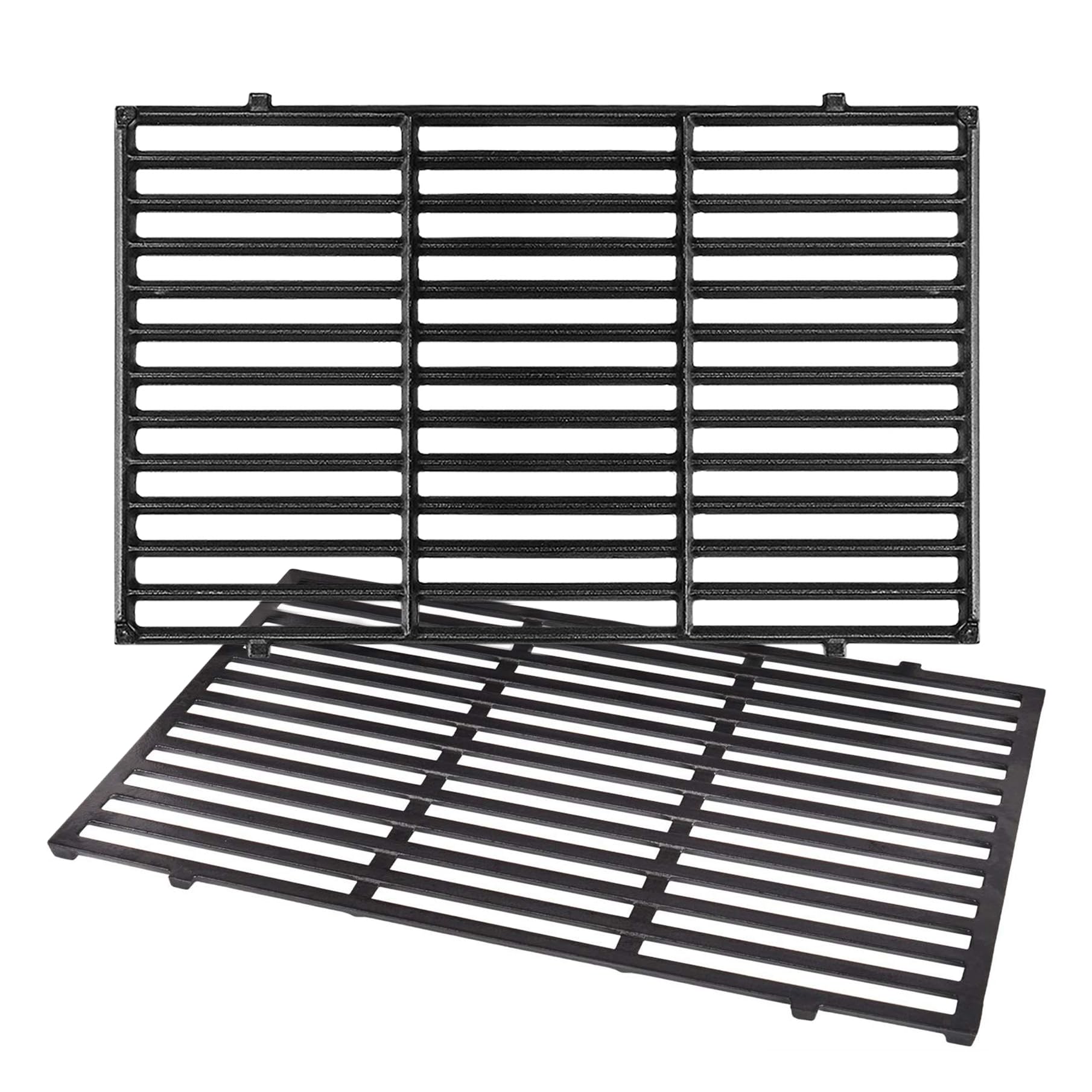 FlameDuty front view of two replacement grates showing fit and finish benefit