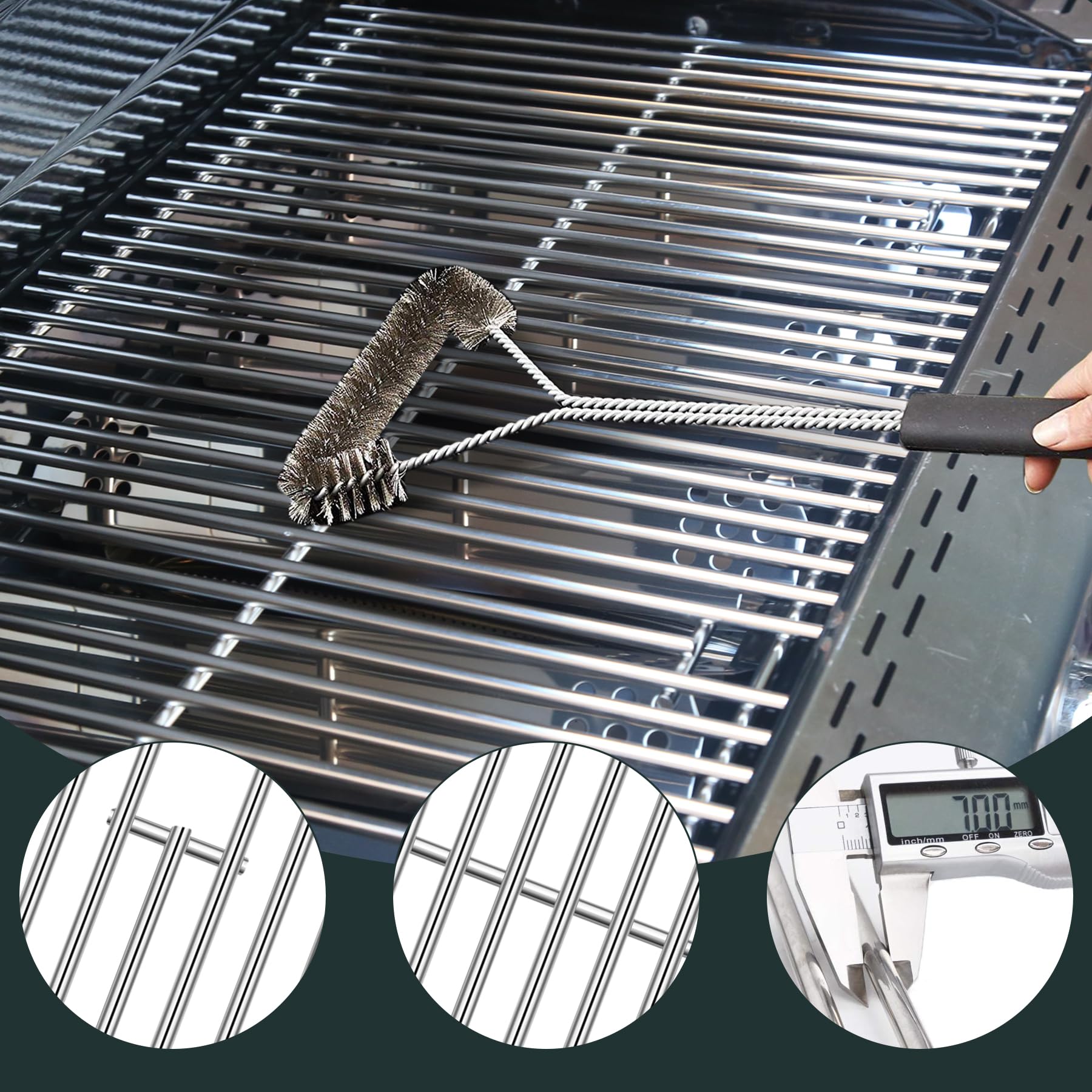 FlameDuty installed kit inside Nexgrill showing restored cooking area and even heat benefit