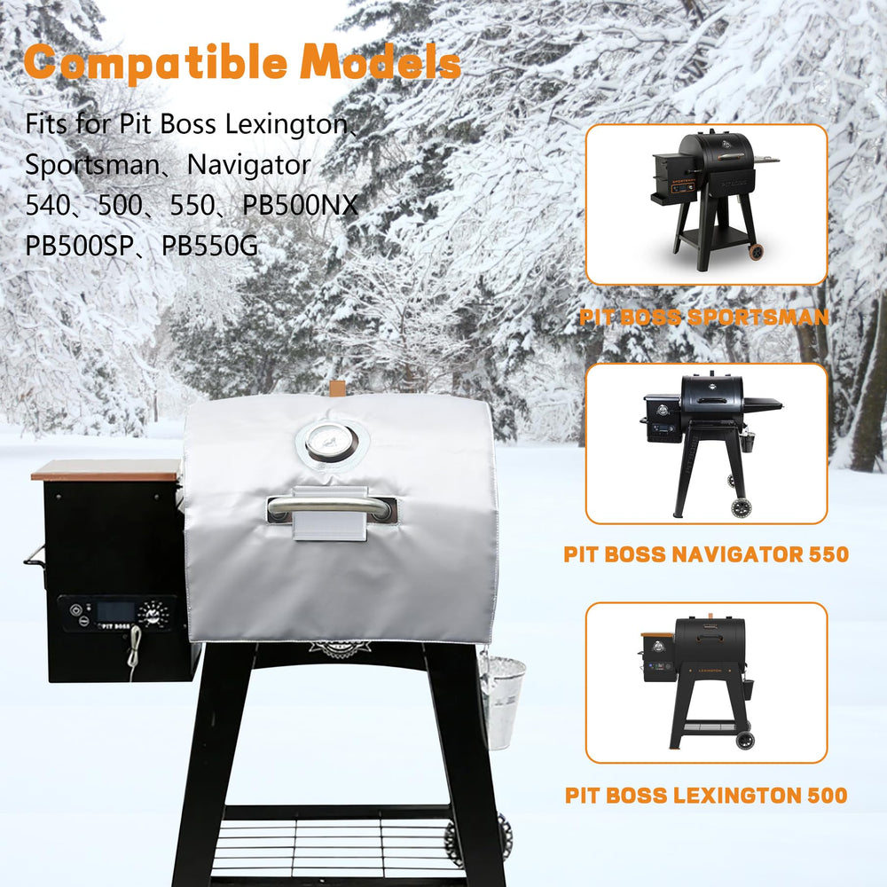FlameDuty installed on Pit Boss pellet smoker illustrating steadier temperature control in cold