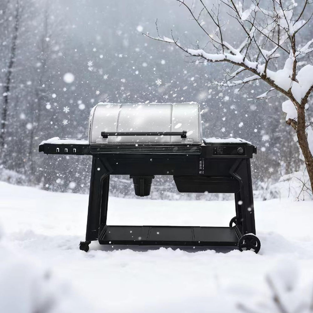FlameDuty backyard winter setup showing practical outdoor grilling benefit