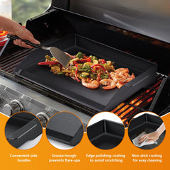 FlameDuty extra-high sidewalls and handles for spill prevention and safe transport