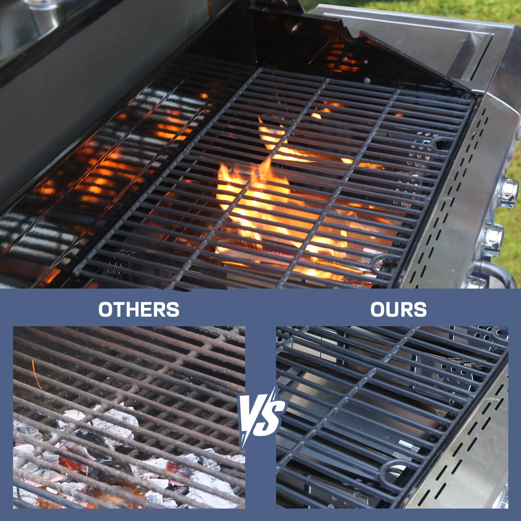 FlameDuty size comparison with ruler and hand confirming correct Nexgrill fit