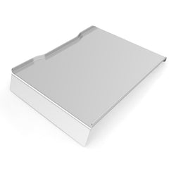 FlameDuty stainless drip pan front view showing clean fit and durable finish for reliable grilling