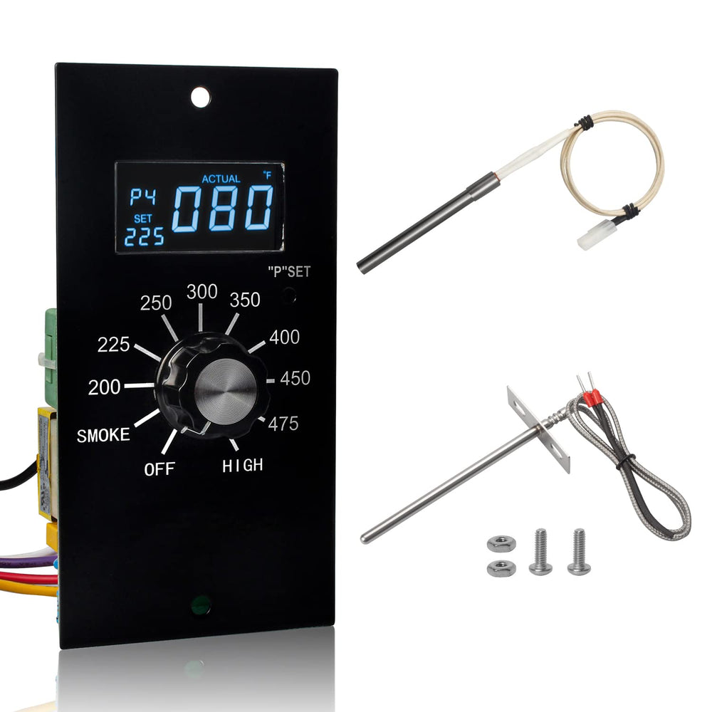 FlameEngine digital display and temperature knob for precise grill adjustments