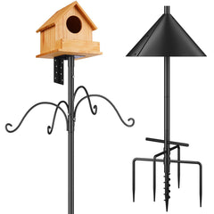 Flanagan front view assembled pole showing stable multi-hook feeding station