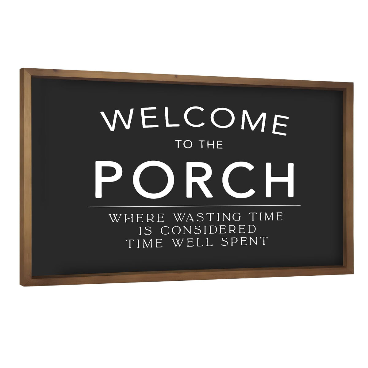 flangairy front view porch sign showing bold welcome message and clear visibility