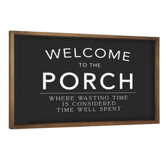 flangairy front view porch sign showing bold welcome message and clear visibility