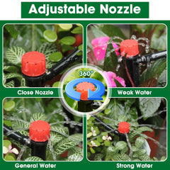 Flantor adjustable drip nozzles detail highlighting flow control for root watering