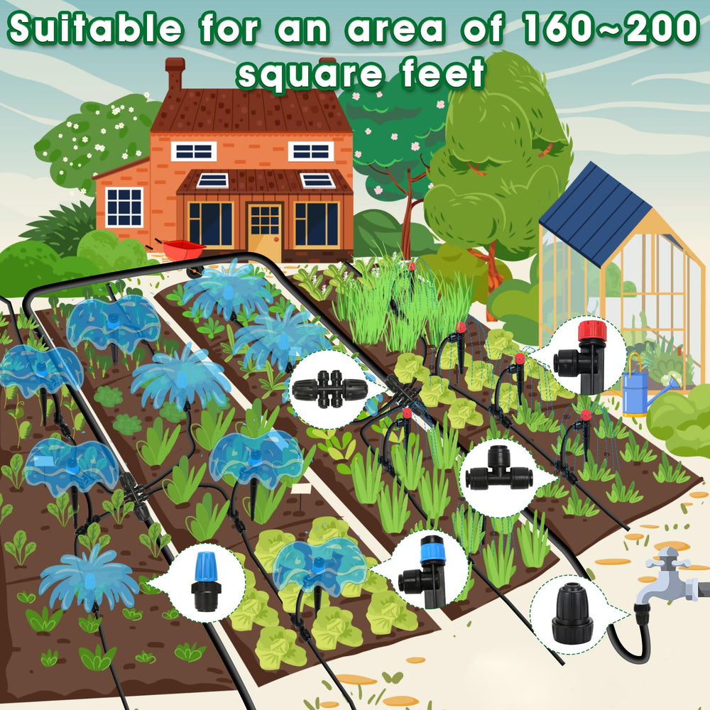 Flantor kit pictured next to a garden hose to show scale and area coverage