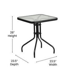 Flash Furniture Barker set on patio with chairs showing brand ease-of-use for small outdoor dining