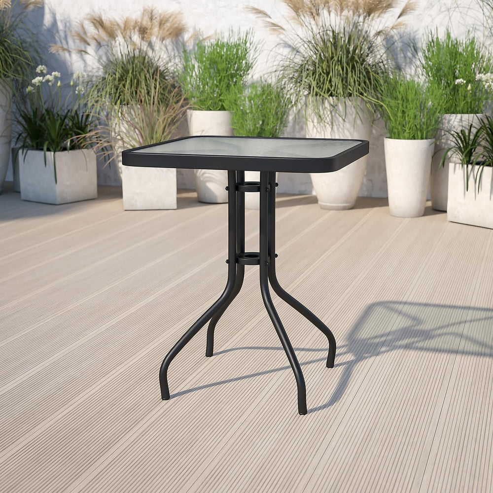 Flash Furniture Barker beside chair for scale illustrating compact size and practical fit