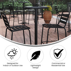 Flash Furniture detail of aluminum cross base and adjustable floor glides for stability