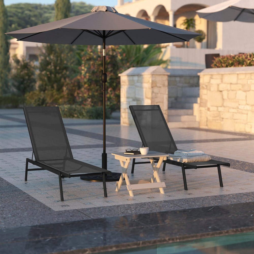 Flash Furniture Brazos with person reclining to show size and real-world scale