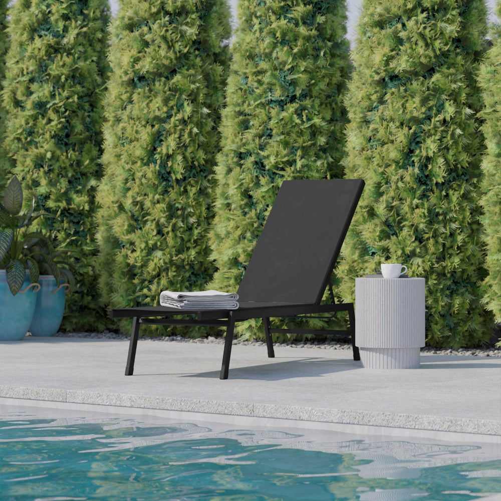 Flash Furniture Brazos close-up of breathable textilene fabric for cool airflow
