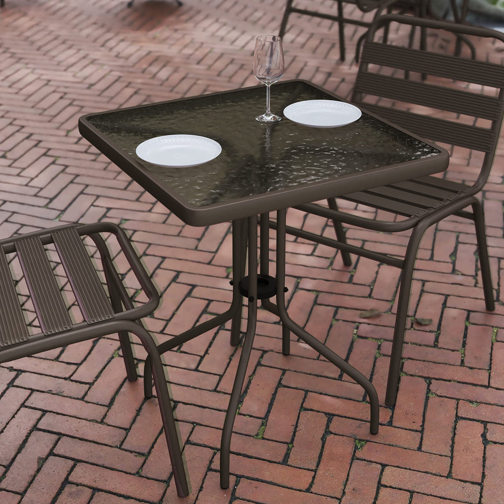 Flash Furniture table in cafe patio setting benefit: commercial-ready aesthetic