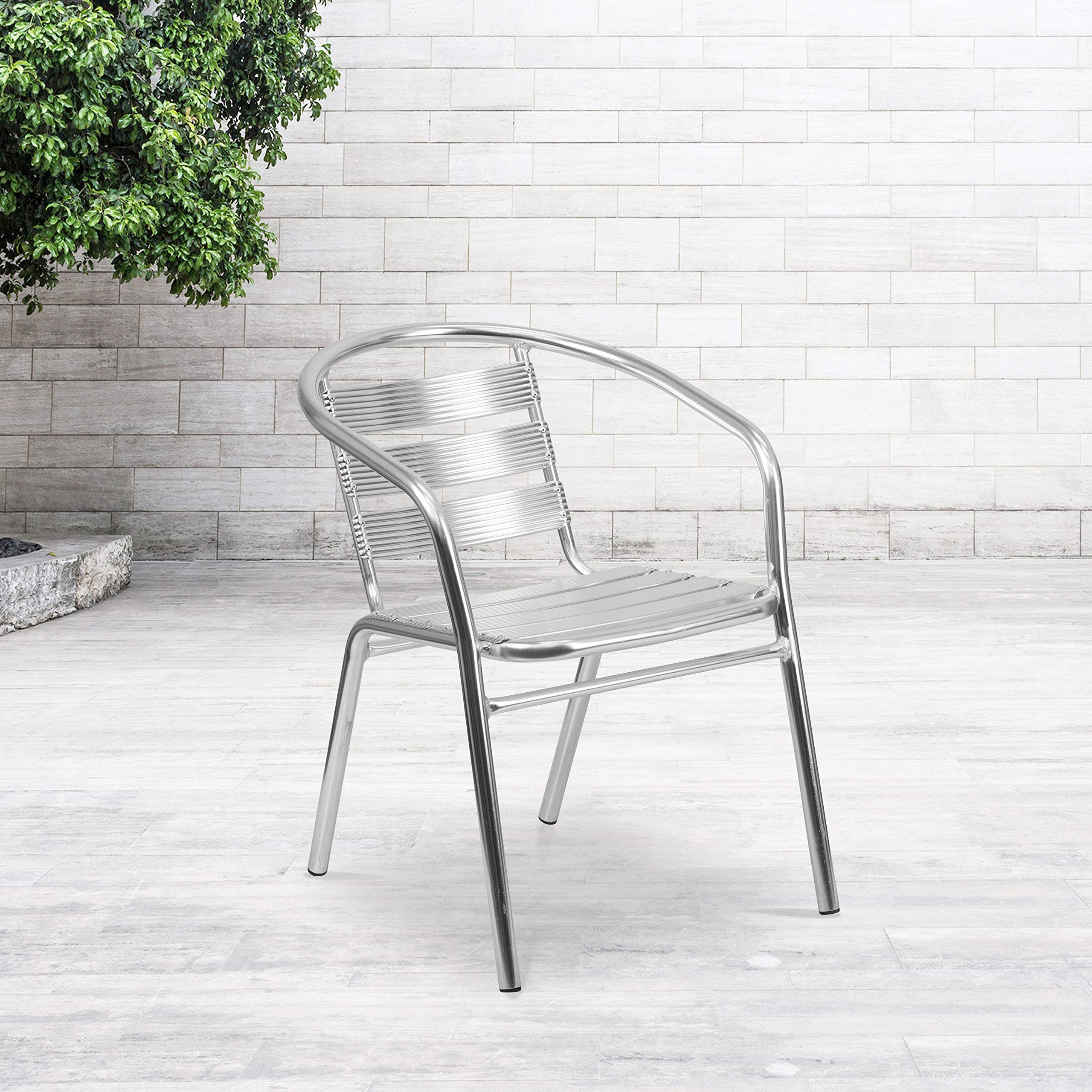 Flash Furniture close-up of slatted seat and back highlighting comfort and drainage