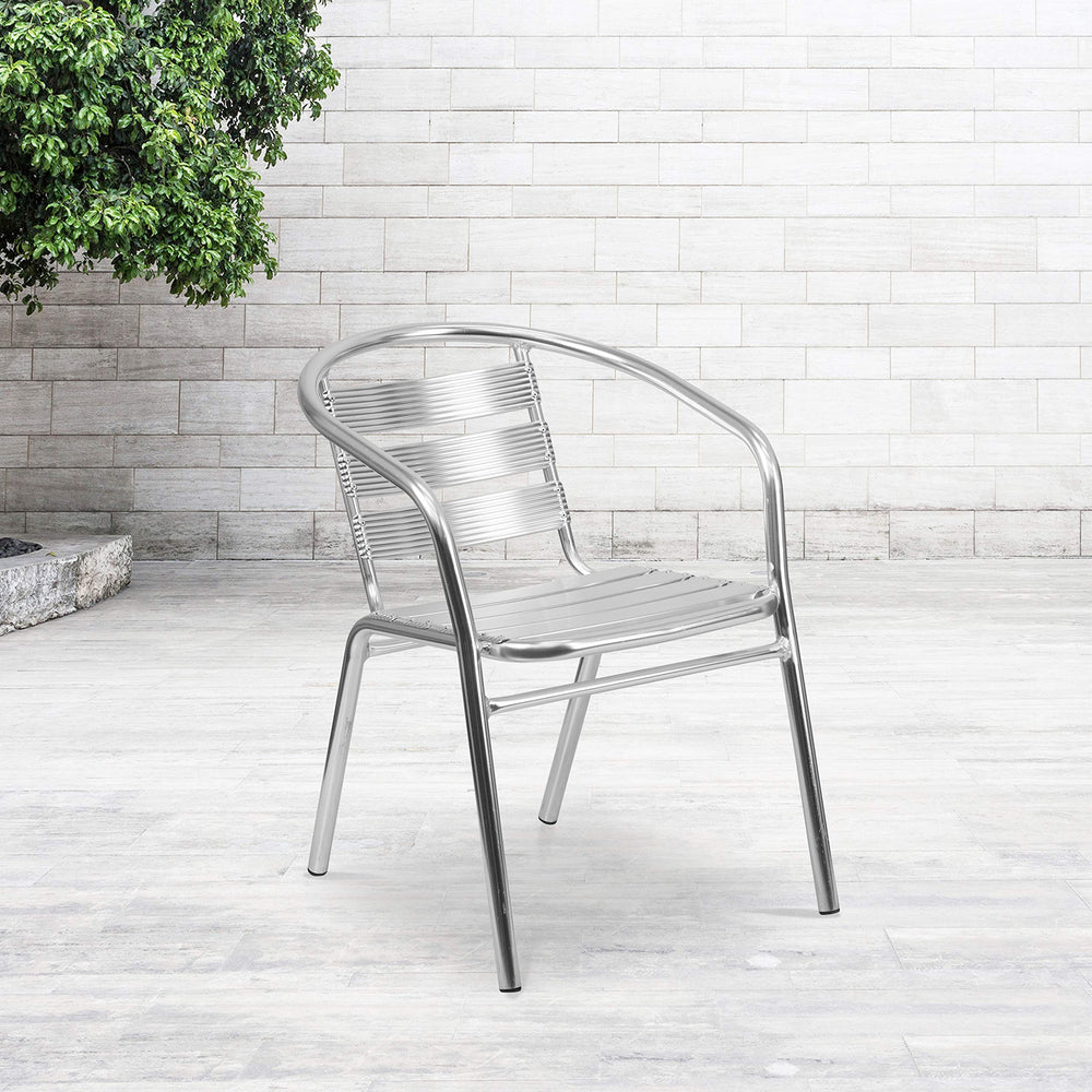 Flash Furniture close-up of slatted seat and back highlighting comfort and drainage