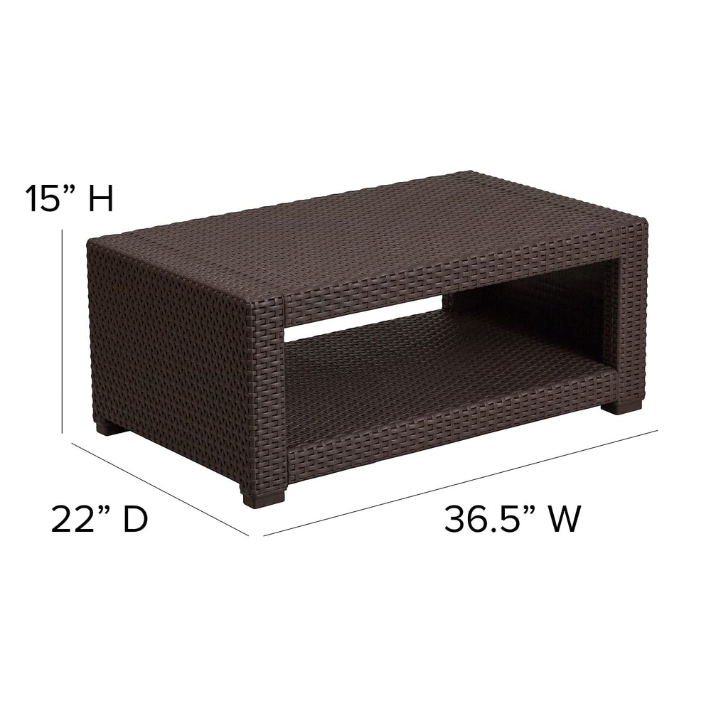 Flash Furniture plastic block feet and base protecting deck surfaces