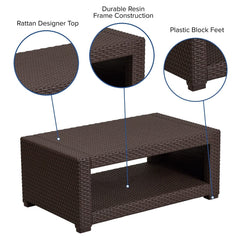 Flash Furniture lower shelf detail storing towels and pool accessories