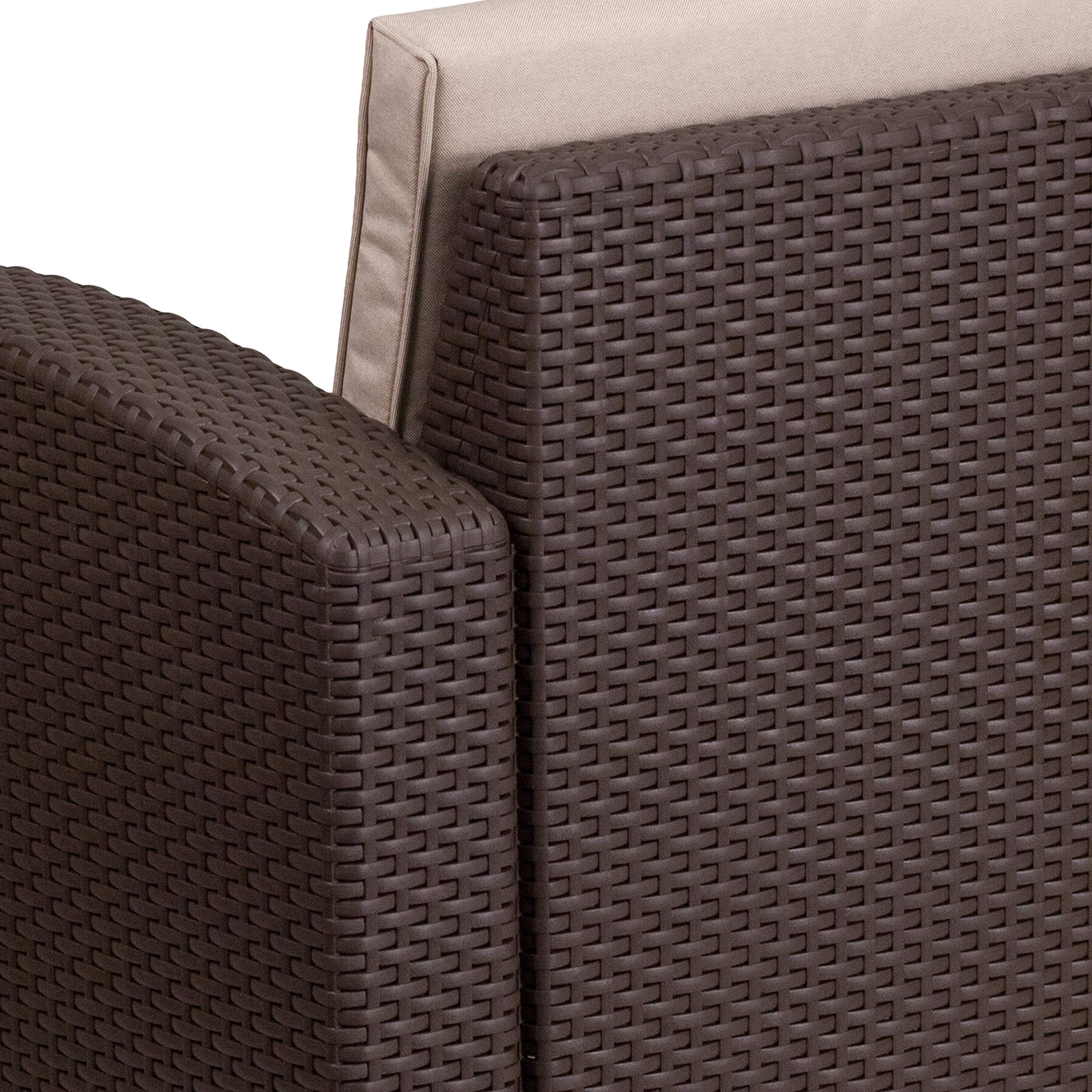 Flash Furniture next to table illustrating chair size and space-saving footprint