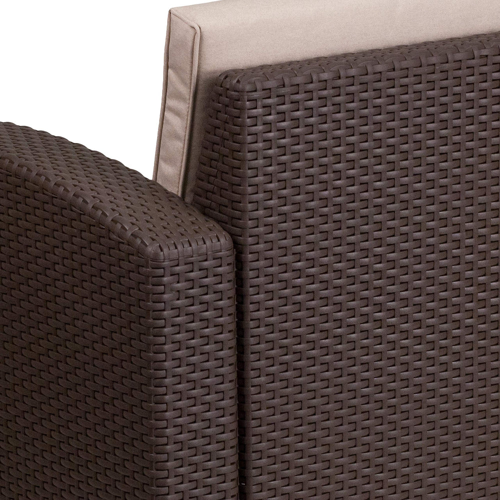 Flash Furniture next to table illustrating chair size and space-saving footprint